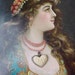 Charming and Unusual Heart Shaped Pendant of Brass and Celluloid