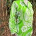 Vintage Womens Shirt Hawaiian Print Green White Floral