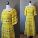 RUMMAGE SALE vintage 1960s bright yellow mexican folk maxi dress (was 62.00)