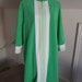 Vintage Robe Vanity Fair Housecoat Kelly Green Medium Front Zipper Striped
