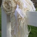 Hand Knit Shawl, Wedding Shawl or a great Present, Natural Ivory made of Rustic Hand Spun Wool