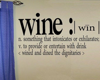 wall decal wine definition kitchen decal dining room decal kitchen decor wine decal wine decor home decor wall decor definition decal quote