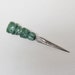 Vintage letter opener, carved green stone handle, sterling blade, made in Mexico