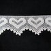 Vintage crocheted lace - off-white, heart pattern, early 1900's
