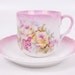 Vintage Pink Rose Leuchtenburg Teacup Germany Floral Design Castle Stamp Scalloped Edge