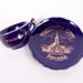 Vintage Nevada Teacup Saucer Virginia City NV Teacup Cobalt Blue St Marys Church Miniature Made in Japan