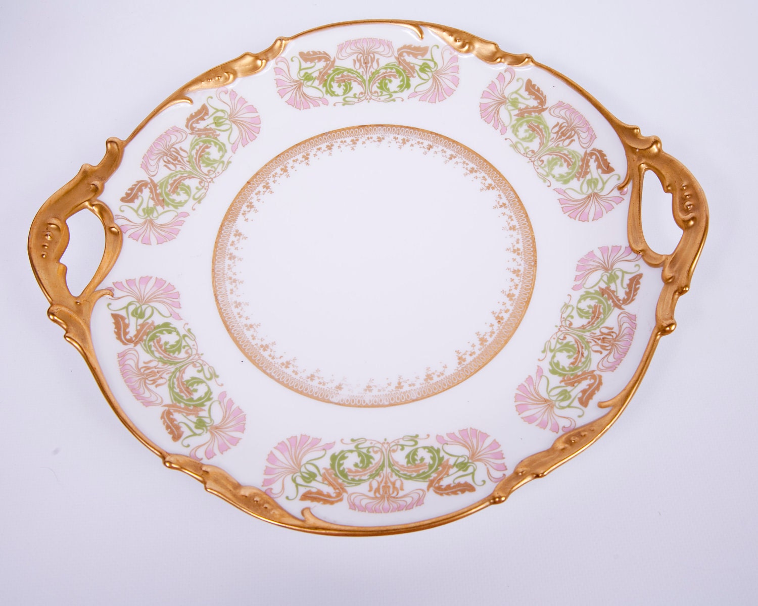 Antique Limoges Platter Double Handled J Pouyat 1908 France