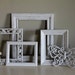 Shabby Chic, Cottage Chic Antique-White Painted Frames and Butterfly - Upcycled Grouping - Set of 5
