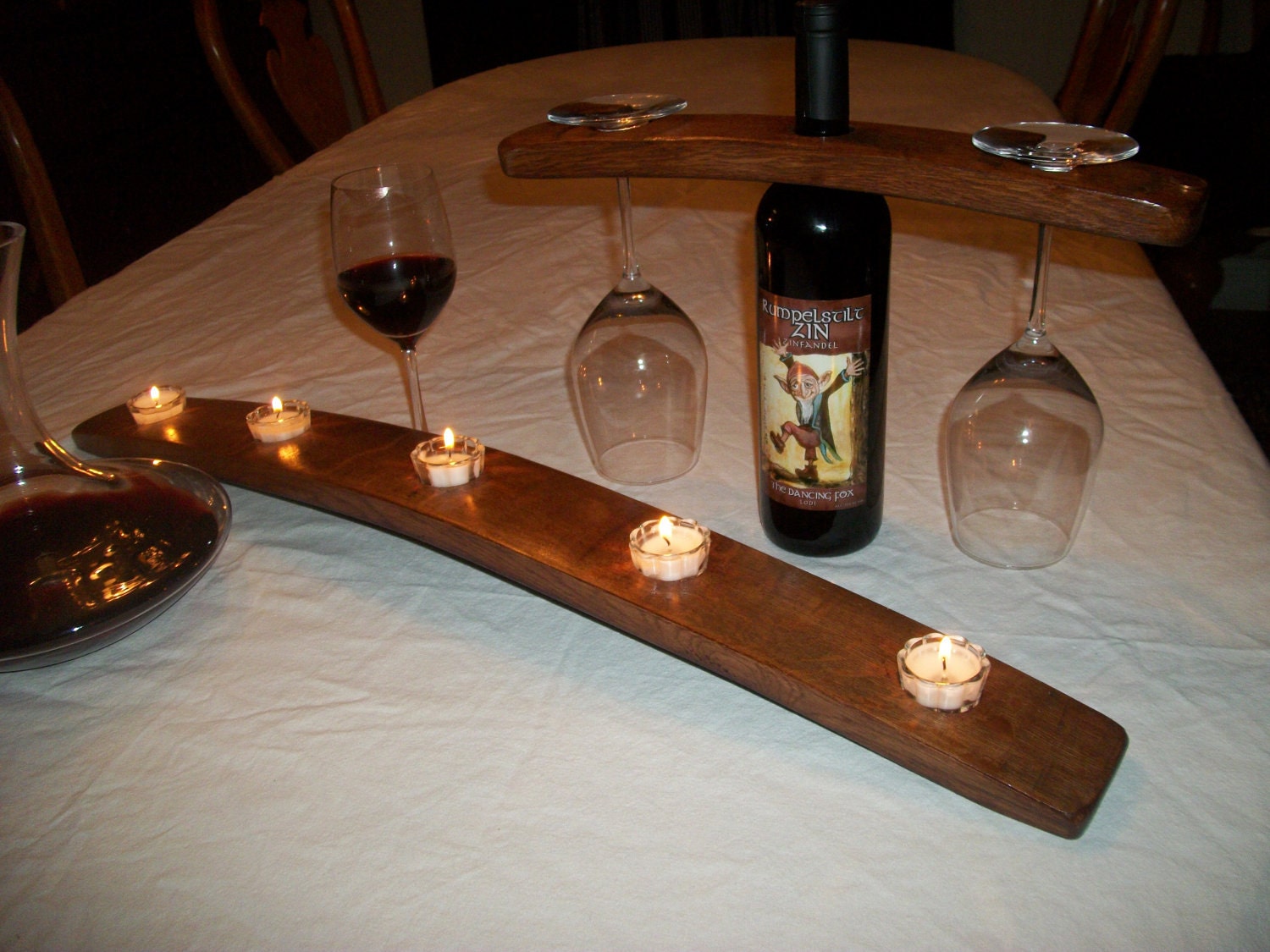 Candle Holder / Wine Barrel Stave Candle Holders by LivengoodWood