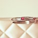 RESERVED - Art Deco NuWite c. 1930 Rhodium Hinged Bangle Bracelet with Pink Sapphire
