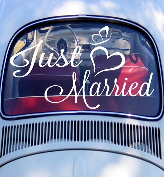 Just Married Car Sign Just Married Car Decal Wedding Decor