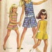 Simplicity Sewing Pattern 1960s Girl's Romper Summer Shorts Pantsuit Jumper One Piece Sleeveless Size 12