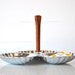 Mid Century Divided Serving Dish - Silver with Handle