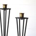 Mid Century Candle Holders - Atomic - Black and Brass