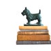Cast Iron Scottie dog bookend - Forest green 1940s dog sculpture