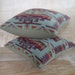 Wool Pillow Pair - Sage Mint Native Geometric Tribal 12x12