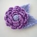 Crochet Large Corsage Brooch Lilac Rose Crochet Jewellery