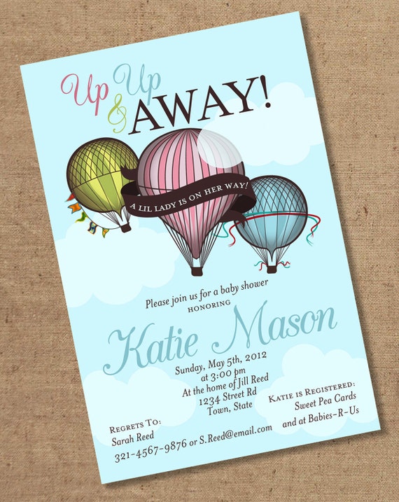 Hot Air Balloon Invitations Free 3