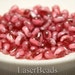 Czech Glass Teardrop Beads 8mm (25) Pomegranate Red Milky White LAST