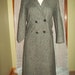 Vintage womens coat herringbone wool black white Loring 70s