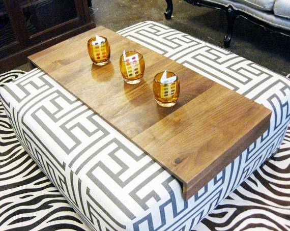 Ottoman Wrap Tray reclaimed wood drink rest table for couch