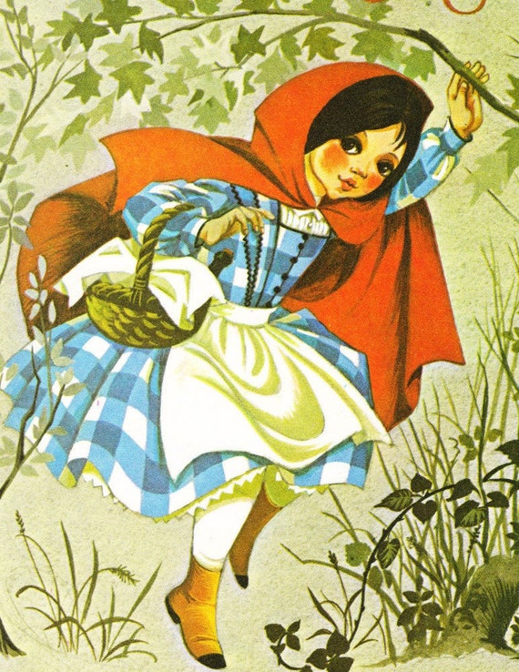 Little Red Riding Hood Vintage Illustration Storybook Print