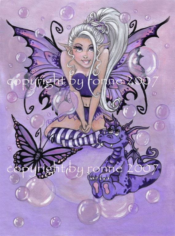 Gothic+Cartoon+Fairies Gothic Cuties dark fantasy purple lowbrow cartoon illustration fairy ...