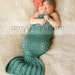 Crochet Mermaid Tail & Headband Photography Prop - Newborn