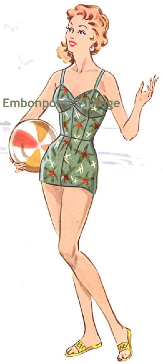 1950's Advance Bathing Suit, Shorts and Weskit Pattern - Bust 33