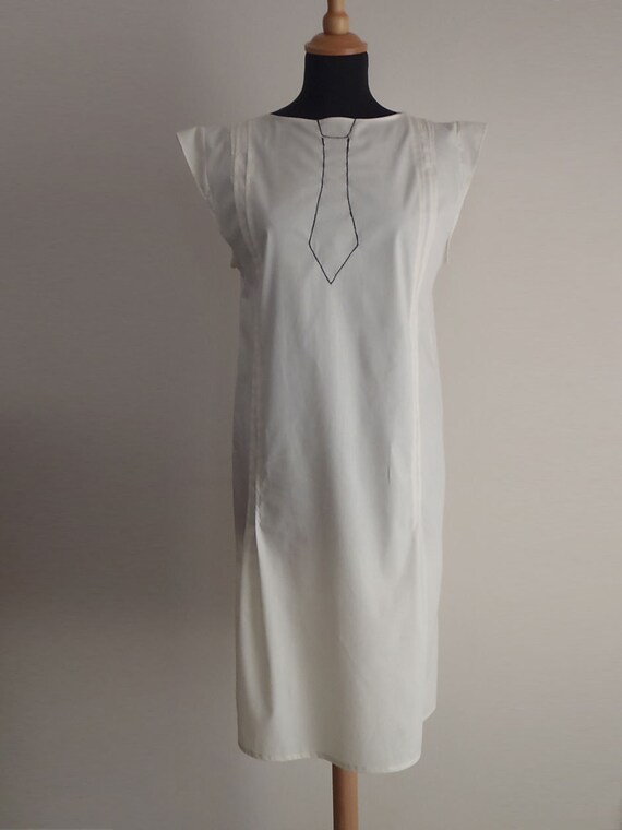 Items similar to La Pomme D' Eve. Batist white tie dress on Etsy