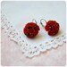 Tiny Red Scarlet Roses Earrings