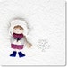 Cute Little Brooch -Girl in fur cap Christmas brooch