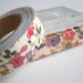 Fabric Tape Cotton Linen Tape cream Ivory Wild Flower, Pink Violet Red Yellow flowers, zakka, kawaii,card making ,gift package, scrapbook,