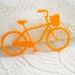 Iron on Applique Lovely Orange Bicycle, felt applique, iron on patch, gift for her, shirt decoration, bag decor,woman,kid, baby, couple