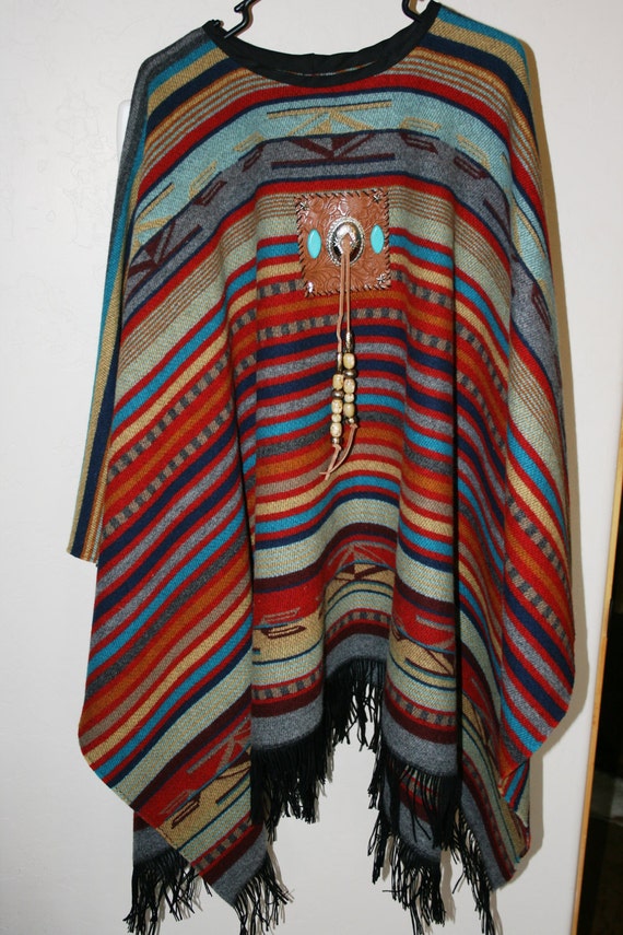 Items similar to Western Wool Poncho on Etsy