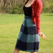 CLEARANCE - Vintage Buffalo Check Dark and Light Blue Plaid High Waisted A Line Skirt by Garland
