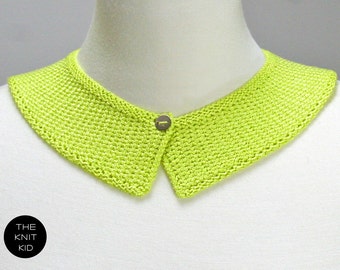 knitted collar neon yellow green lime viscose theknitkid