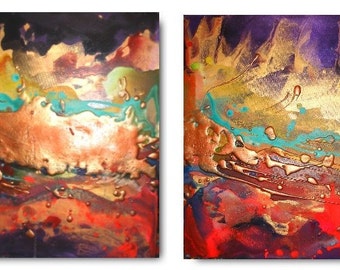 Original Landscape Art by Caroline Ashwood - Textured and contemporary abstract painting on canvas - Ready to hang