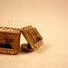 Vintage Hand Painted Amber and Gold Cuff Links - ac0005