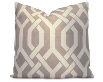 Trellis Pillow Cover in Gray and Oatmeal - Decorative Pillow Cover - Accent Pillow - Throw Pillow - Toss Pillow - Sofa Pillow