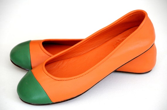 flat orange shoes