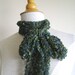 Lacy, Skinny, Long Scarf - "Kelp Forest" - Multicolored blue, green, olive, and teal