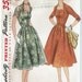 Vintage 1952 Simplicity Pattern 3896 Ladies Dress Size 14 Bust 32