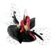 RESERVED! Red and Black Feathered Fascinator - 'Chilli con Hornet'