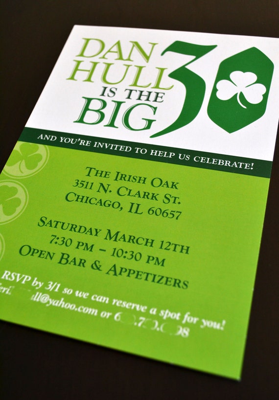 Shamrock Birthday Invitations 9