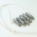 30 OFF SALE - Gray Stone Necklace in Silver - Gray Necklace - Tribal Jewelry - Stone Fan Necklace