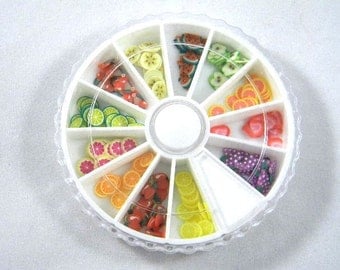 Fruit Fimo Nail Art Wheel, Fimo Cane Slices