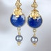 Blue Sapphire Bezel Set Gold Earrings - Something Blue - Bridesmaid jewelry