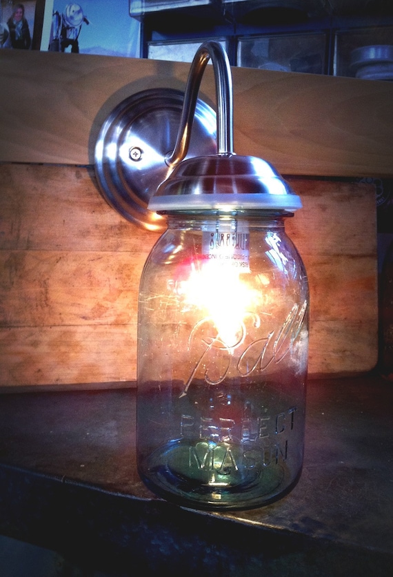 Mason Jar Wall Sconce Mason jar light