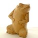 Vintage Wood Frog Figurine Rustic Hand Carved